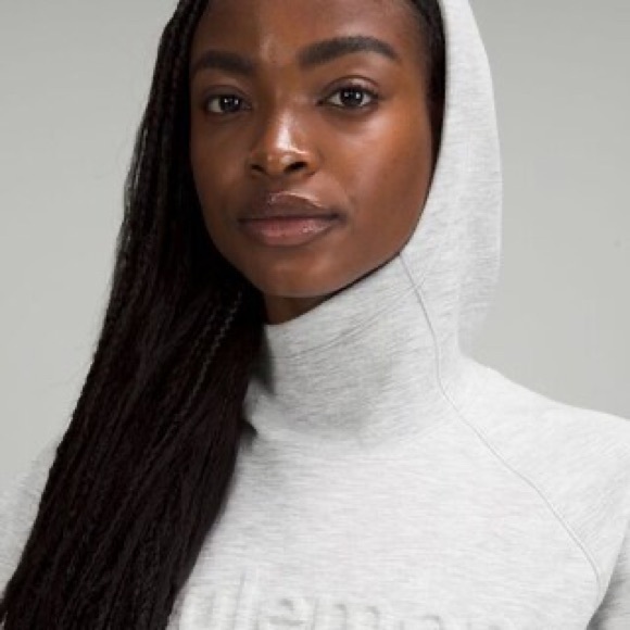 EUC AirWrap Hoodie Embossed Wordmark Size 10 Heather Core Ultra Light gray - Picture 3 of 7